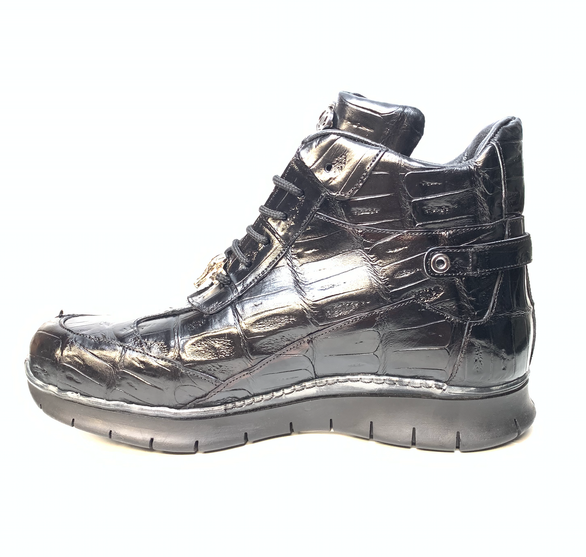 Mauri 8567 Black Crocodile Hightop Sneakers - Dudes Boutique