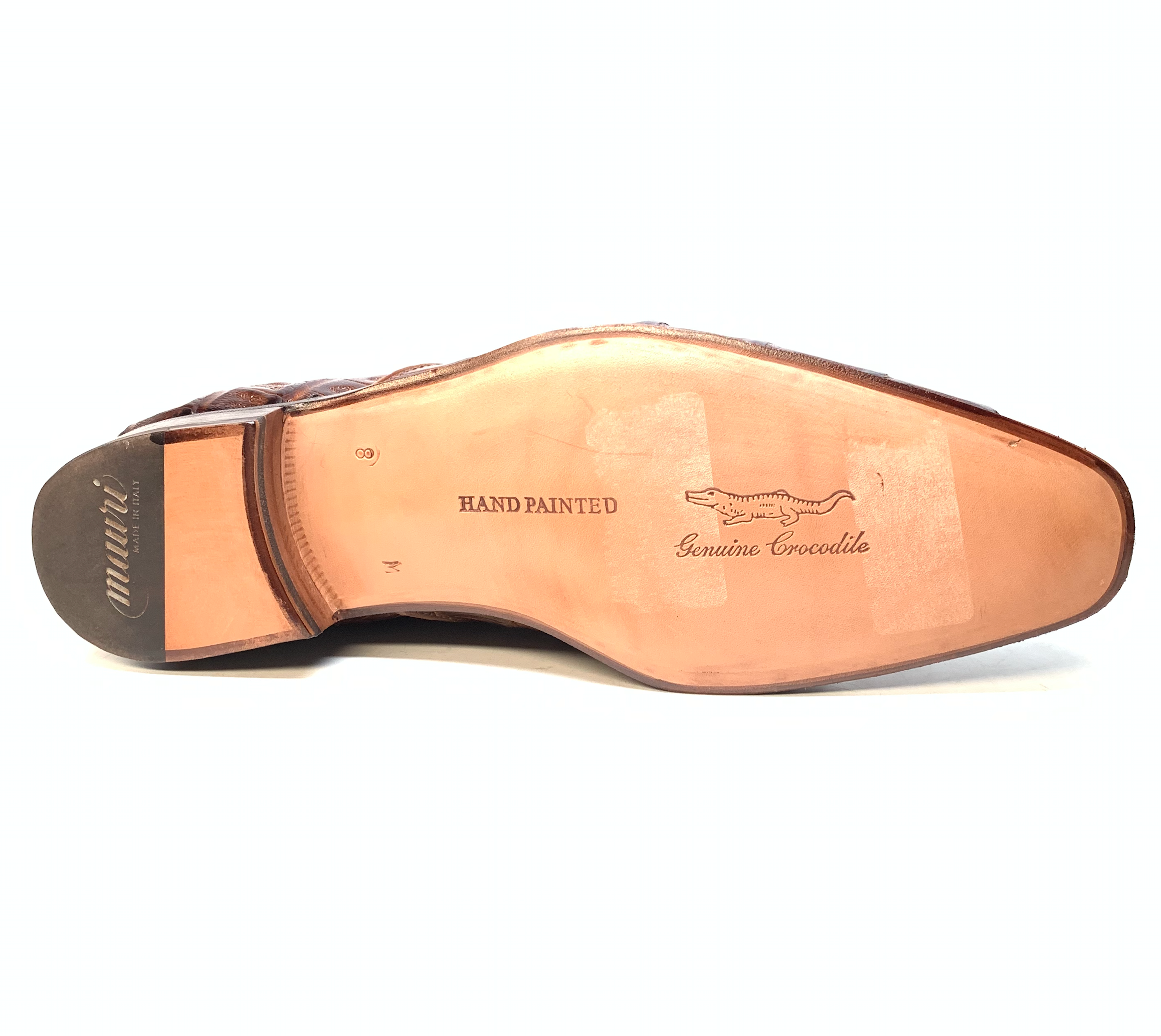 Mauri 4880 Cognac Genuine Baby Crocodile / Hornback Tail Hand Mauri 4880 Cognac Genuine Baby Crocodile / Hornback Tail Hand