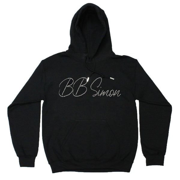 b.b. Simon Signature Black & Chrome Crystal Hoodie - Dudes Boutique