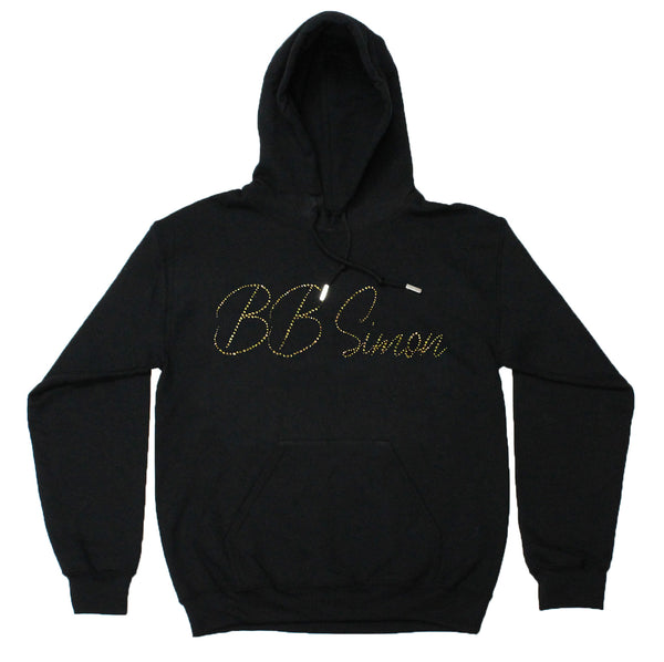 b.b. Simon Signature Black & Gold Crystal Hoodie - Dudes Boutique