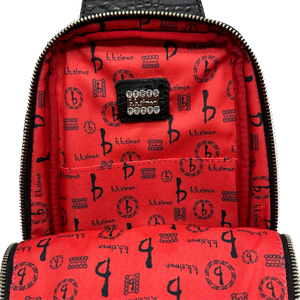 b.b. Simon Sling Bag - Black Croc - Dudes Boutique