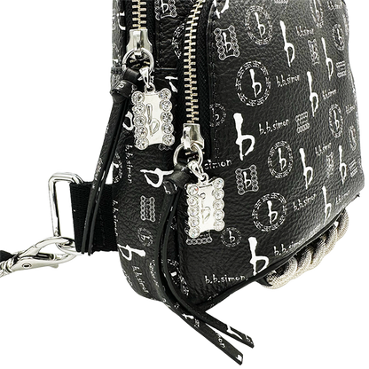 b.b. Simon BB Pattern Sling Bag - Black - Dudes Boutique