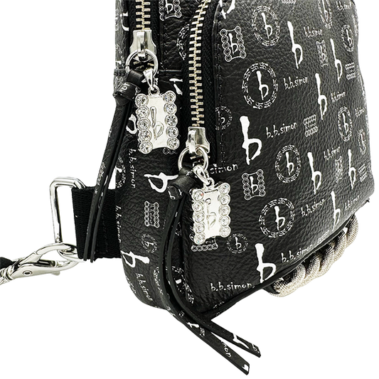 b.b. Simon BB Pattern Sling Bag - Black - Dudes Boutique