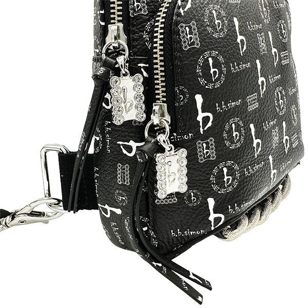 b.b. Simon BB Pattern Sling Bag - Black - Dudes Boutique