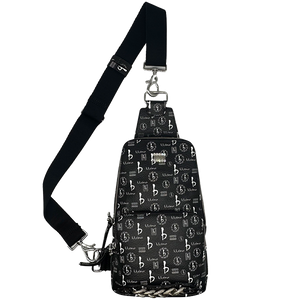 b.b. Simon BB Pattern Sling Bag - Black - Dudes Boutique