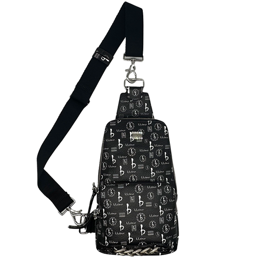 b.b. Simon BB Pattern Sling Bag - Black - Dudes Boutique
