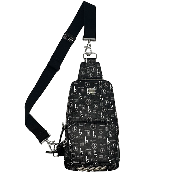 b.b. Simon BB Pattern Sling Bag - Black - Dudes Boutique