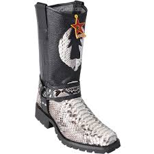 Los Altos Harness Natural Python Biker Boots - Dudes Boutique