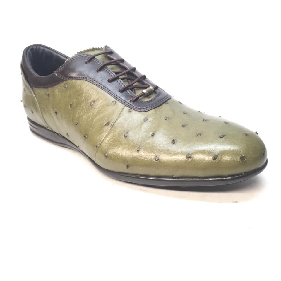 Mauri 9295/2 Brown/Green Ostrich/Nappa Lace-Up - Dudes Boutique