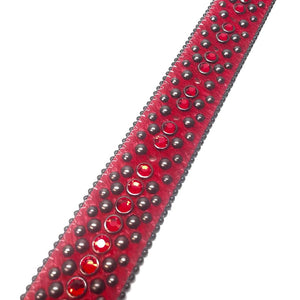 b.b. Simon Fully Loaded 'Blood Red' Pony Crystal Belt - Dudes Boutique