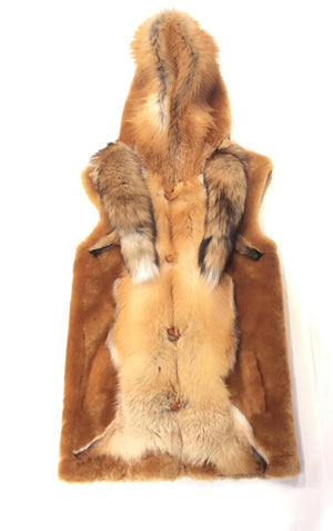 Kashani Honey Mouton Fox Shearling Vest - Dudes Boutique