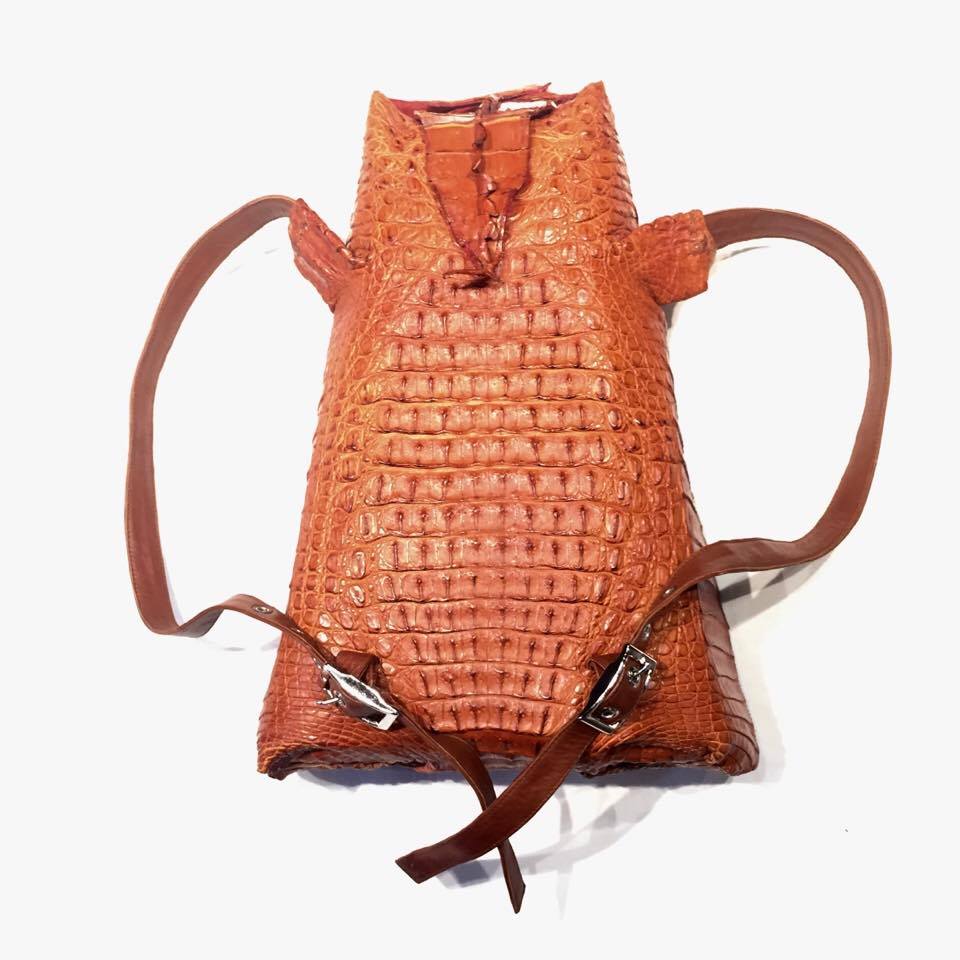 Kashani All-Over Cognac Alligator Backpack - Dudes Boutique