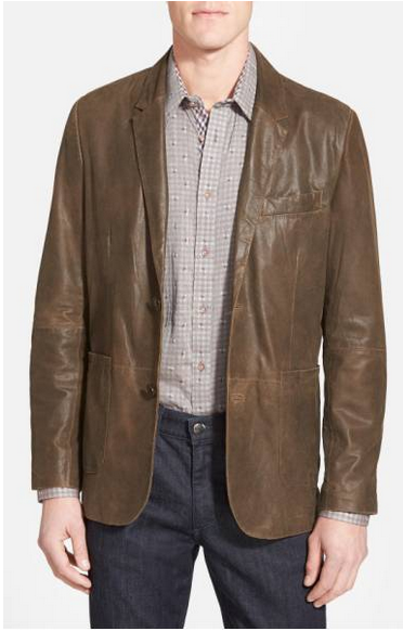 Missani men's chocolate lambskin leather blazer