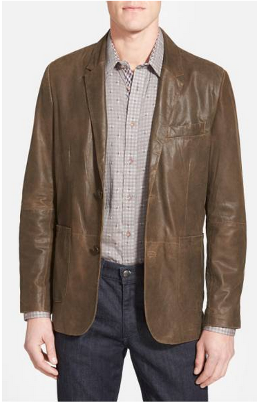 Missani Men's Chocolate Lambskin Leather Blazer - Dudes Boutique