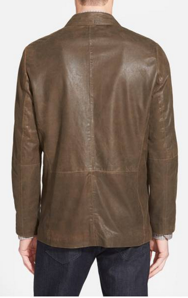 Missani Men's Chocolate Lambskin Leather Blazer - Dudes Boutique
