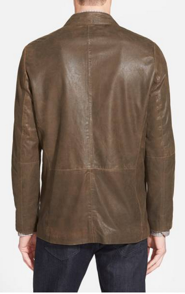 Missani men's chocolate lambskin leather blazer