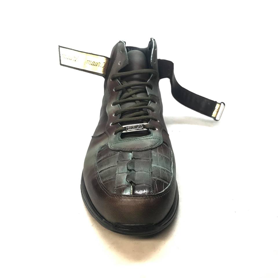 Mauri M764/1 Brown/Green Nappa Leather Hornback Strap Sneaker - Dudes Boutique