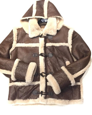 Kashani Tall Chocolate Cream Shearling Jacket - Dudes Boutique