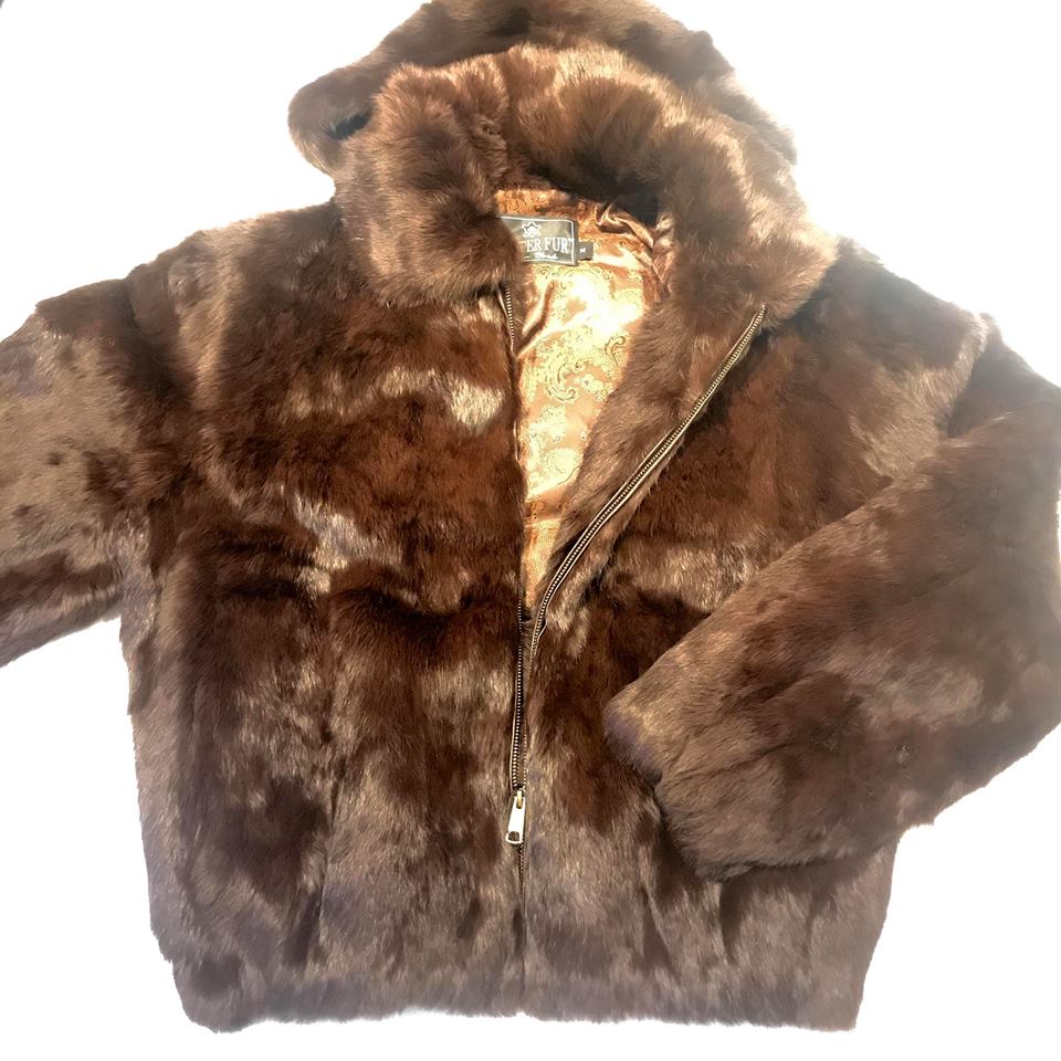 Winter Fur Women's Brown Rabbit Fur Jacket - Dudes Boutique