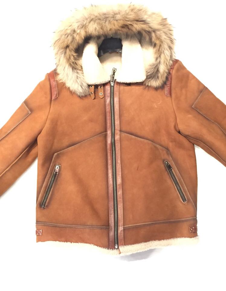 Kashani Tobacco Burnish Fox Shearling Jacket - Dudes Boutique