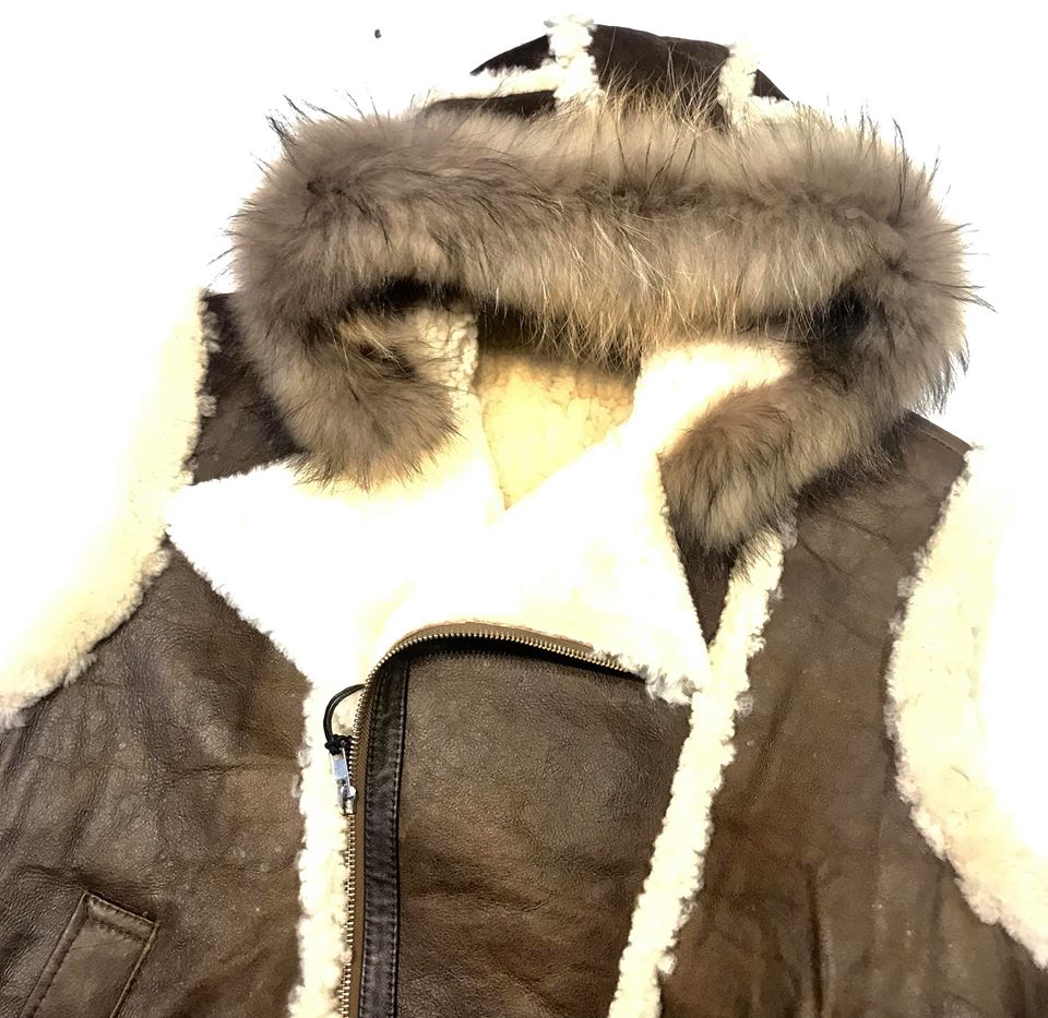 Jakewood Brown Shearling Fox Collar Vest - Dudes Boutique