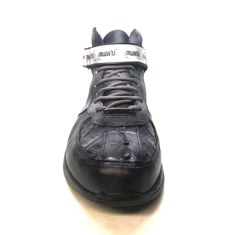 Mauri M764/1 Grey/Black Nappa Leather Hornback Strap Sneaker - Dudes Boutique
