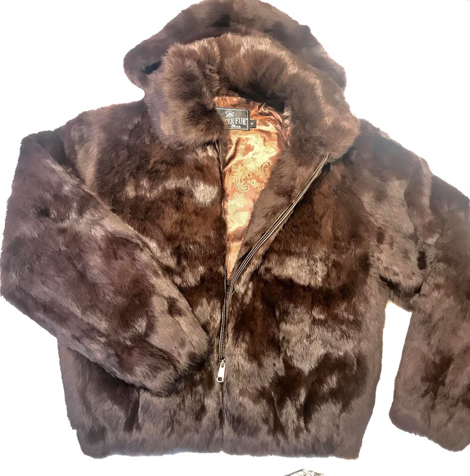 Winter Fur Women's Brown Rabbit Fur Jacket - Dudes Boutique