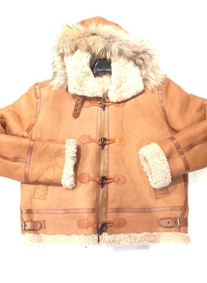 Kashani Buckle Maple Curly Shearling Jacket - Dudes Boutique