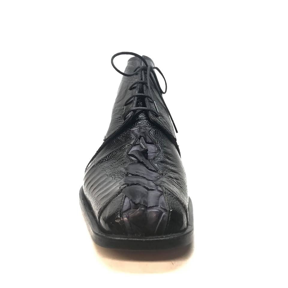 Mauri 4409 Black Hornback/Ostrich Leg Dress Boots - Dudes Boutique