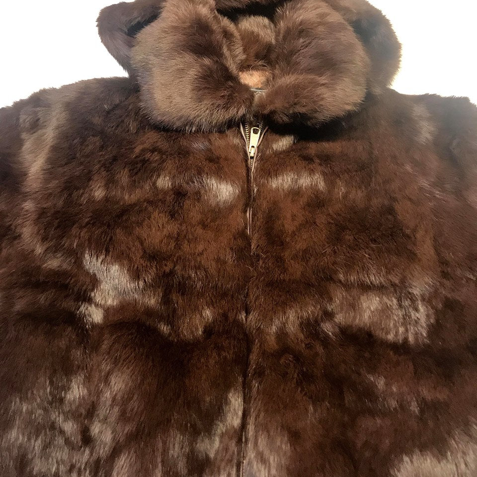 Winter Fur Women's Brown Rabbit Fur Jacket 5XL