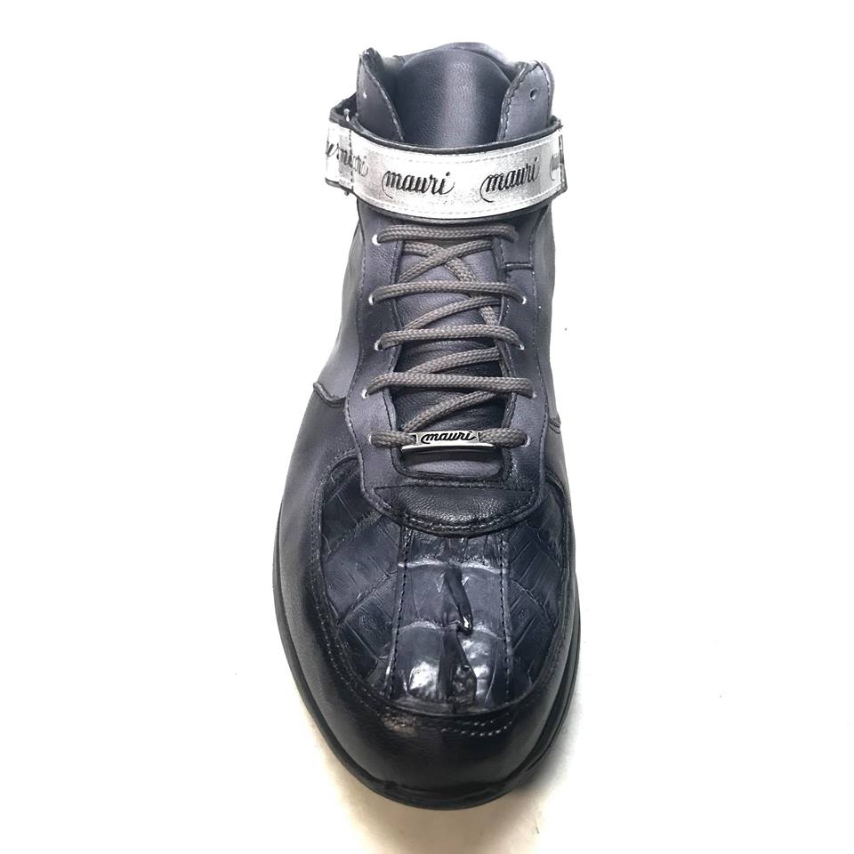 Mauri M764/1 Grey/Black Nappa Leather Hornback Strap Sneaker - Dudes Boutique