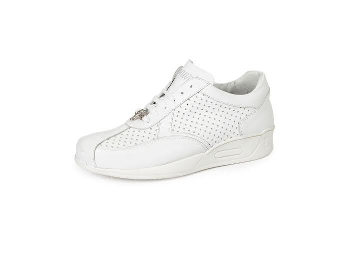 Mauri - M770 Crocodile Perforated Nappa Leather Sneakers - Dudes Boutique
