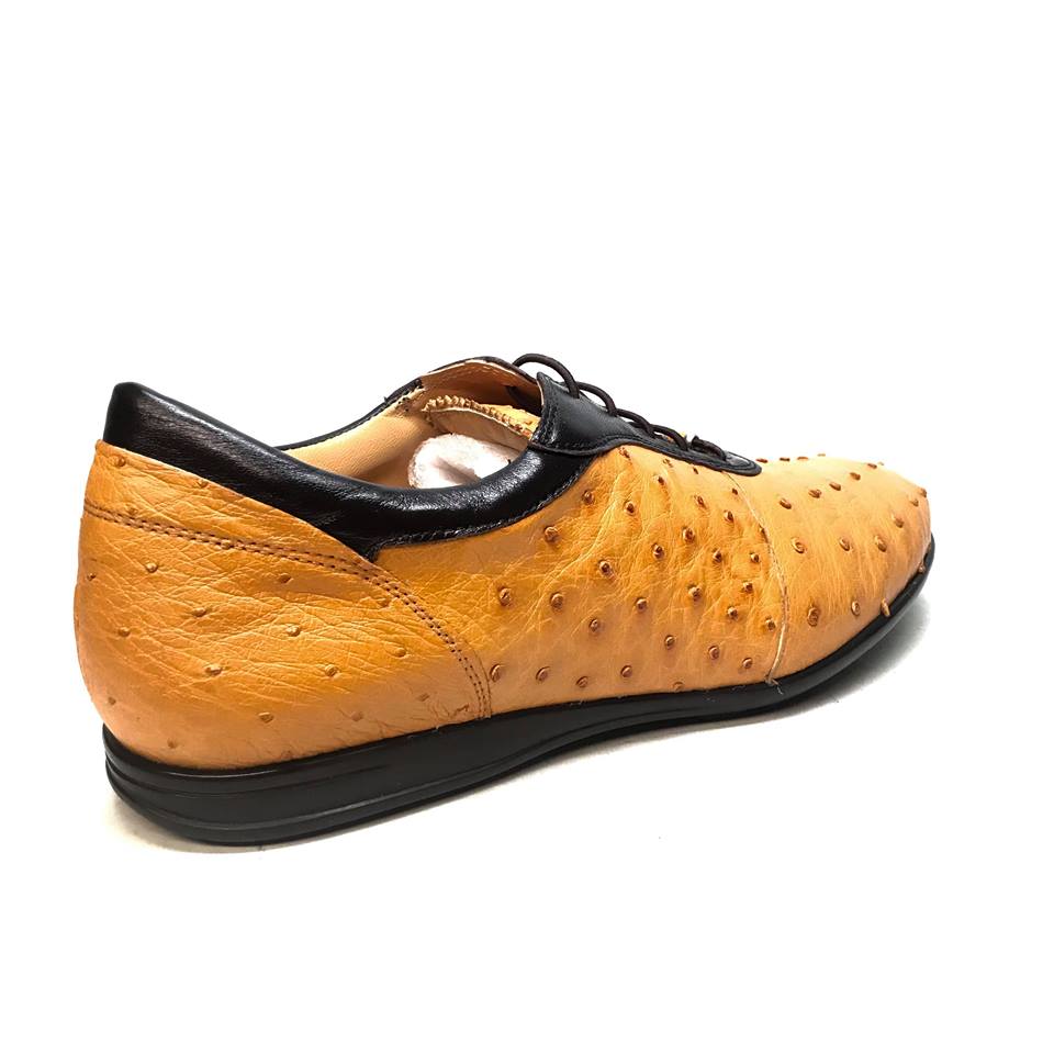 Mauri 9295 Brown/Cognac Ostrich/Nappa Lace-Up Shoe - Dudes Boutique
