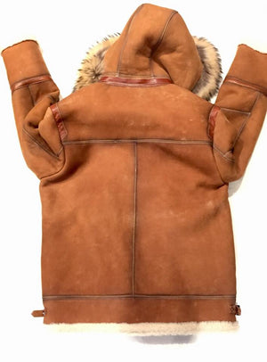 Kashani Tobacco Burnish Fox Shearling Jacket - Dudes Boutique