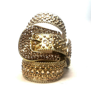 b.b. Simon Fully Loaded 'Gold Croc' Crystal Belt - Dudes Boutique