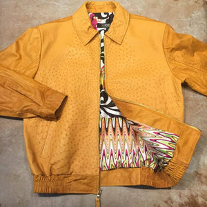 Kashani Peanut Full Ostrich Quill Bomber - Dudes Boutique