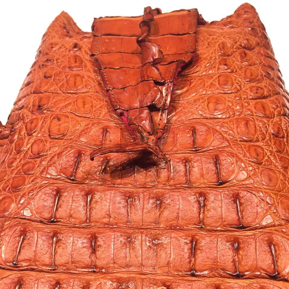 Kashani All-Over Cognac Alligator Backpack - Dudes Boutique