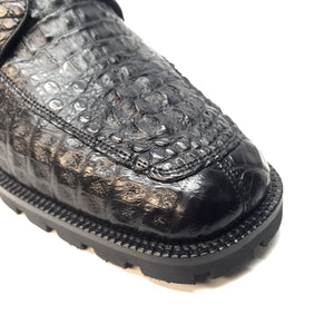 Los Altos Black Hornback Crocodile Ankle Boots - Dudes Boutique