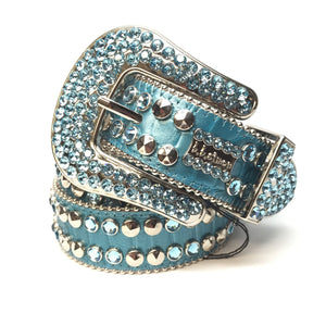 b.b. Simon 2182A86 'Sky Blue' Crystal Belt - Dudes Boutique