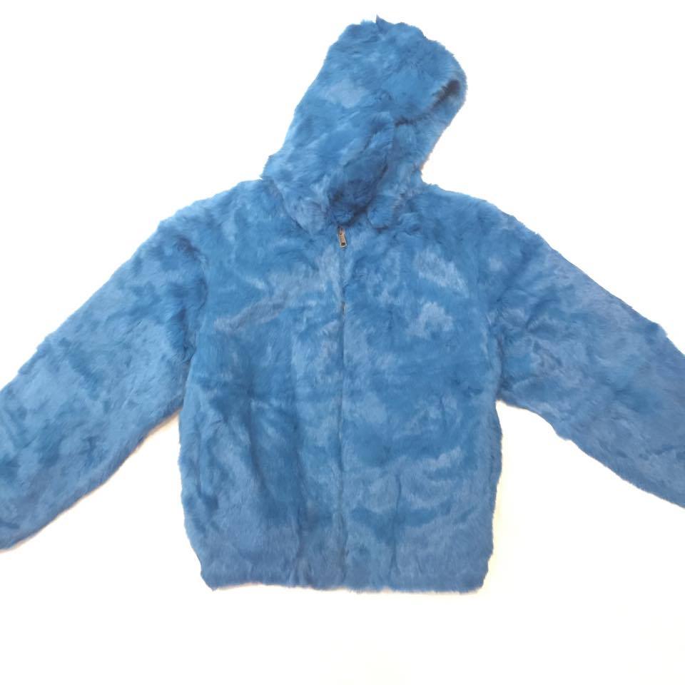 Winter Fur Women's Electric Blue Rabbit Fur Jacket - Dudes Boutique