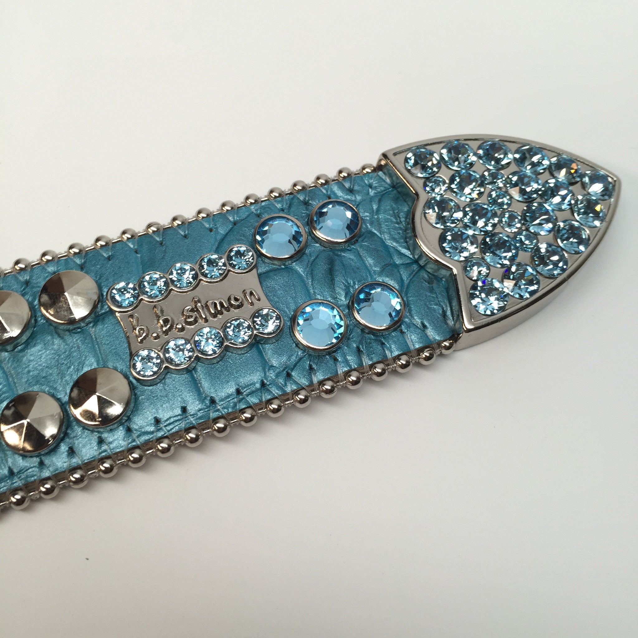 b.b. Simon 2182A86 'Sky Blue' Crystal Belt - Dudes Boutique