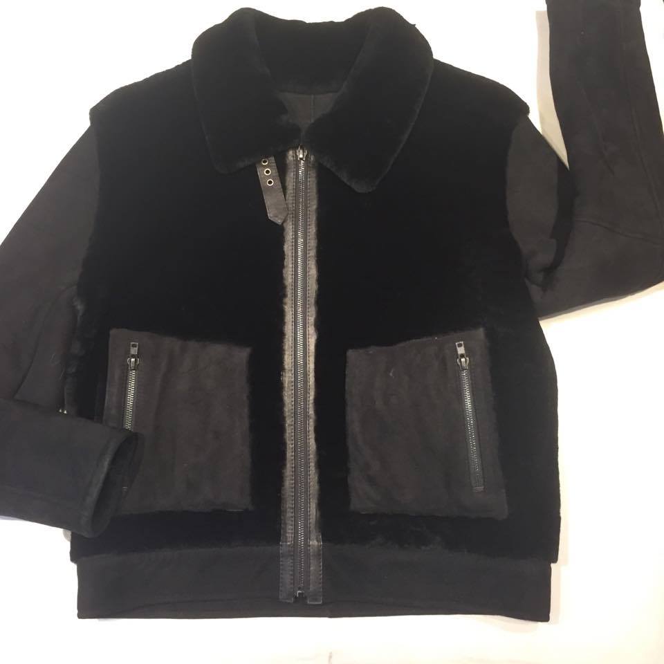 Jakewood Mouton Jet Black Shearling Jacket - Dudes Boutique