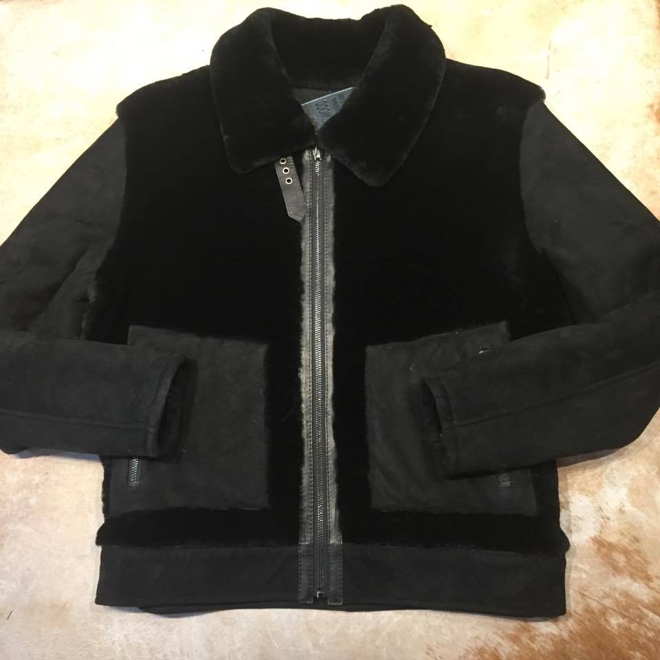 Jakewood Mouton Jet Black Shearling Jacket - Dudes Boutique