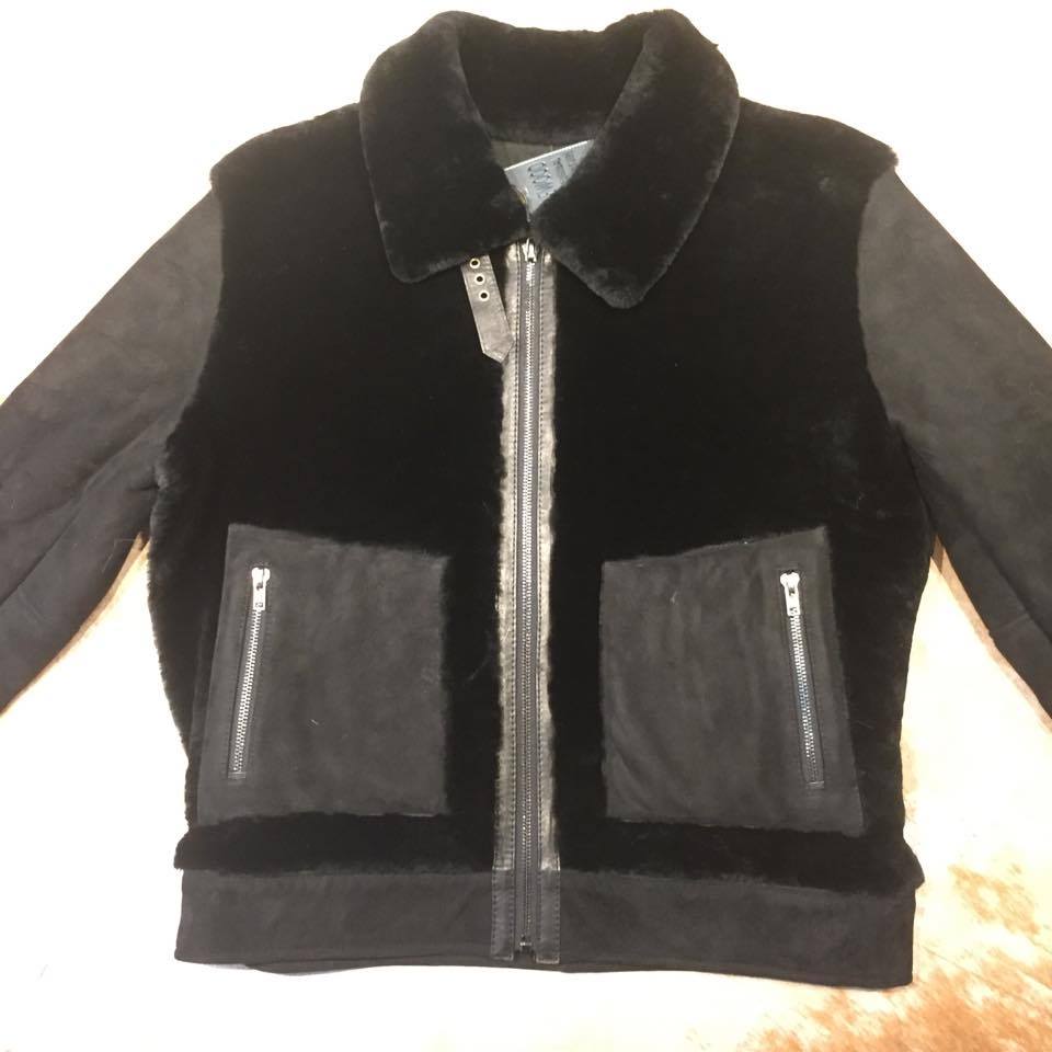 Jakewood Mouton Jet Black Shearling Jacket - Dudes Boutique