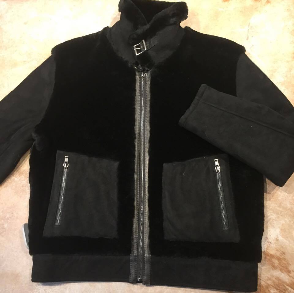 Jakewood Mouton Jet Black Shearling Jacket - Dudes Boutique