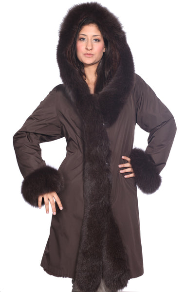 Wilda Leather Empire Fox Fur Stroller - Dudes Boutique