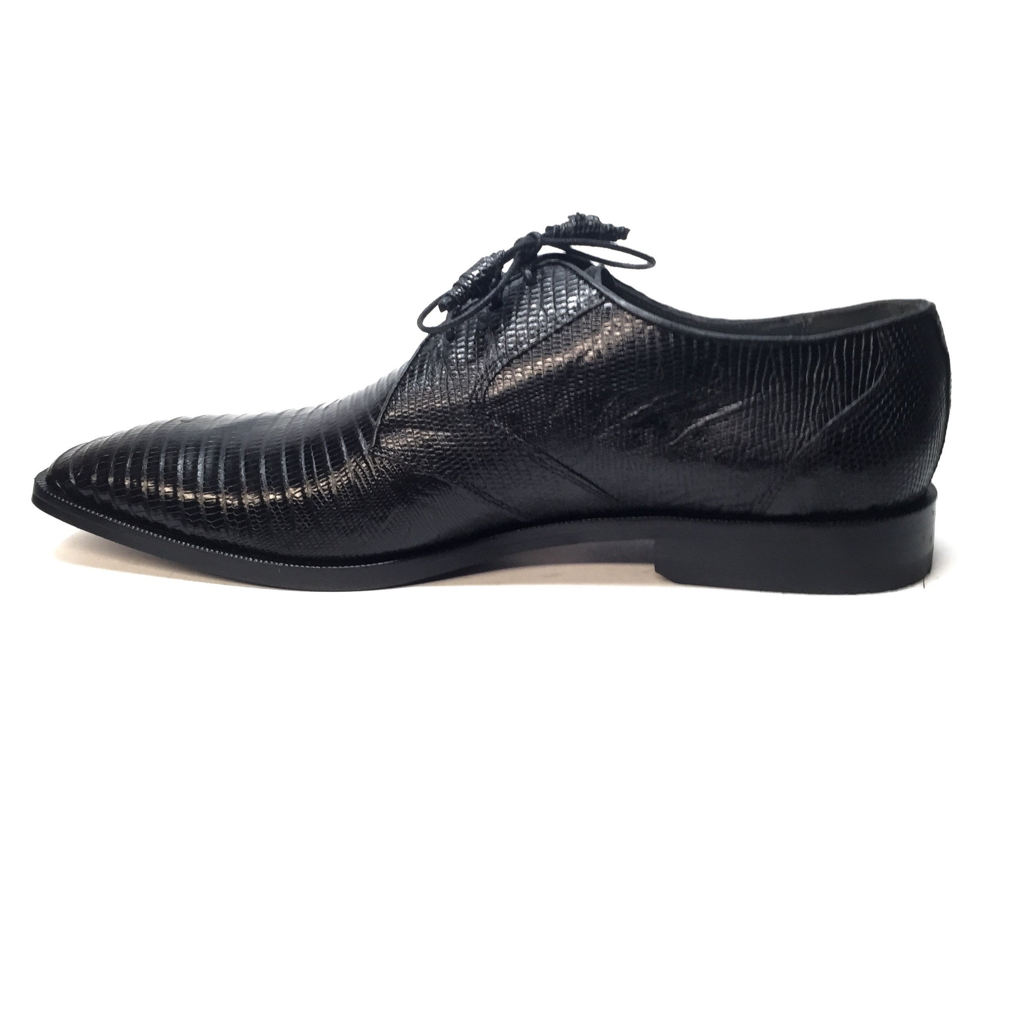 Los Altos Black Lizard Lace Up Dress Shoes - Dudes Boutique