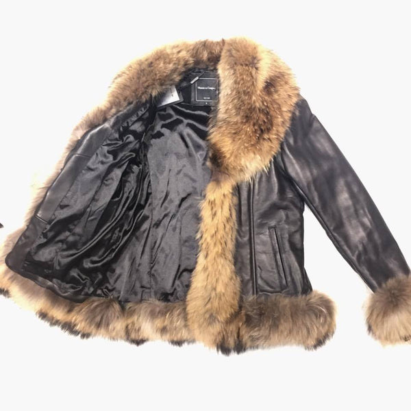 Mason & Cooper Women's Lambskin Jacket with Fox Fur Lining