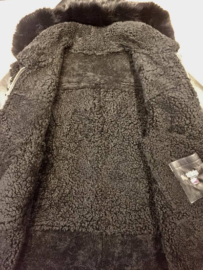 Kashani Black Hooded Shearling Jacket - Dudes Boutique