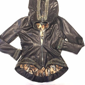 Hoss Couture Women's Swarovski Lambskin Studded Moto Jacket - Dudes Boutique